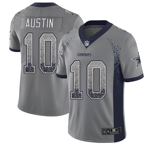 Men Dallas Cowboys Limited Gray Tavon Austin #10 Rush Drift Fashion NFL Jersey
